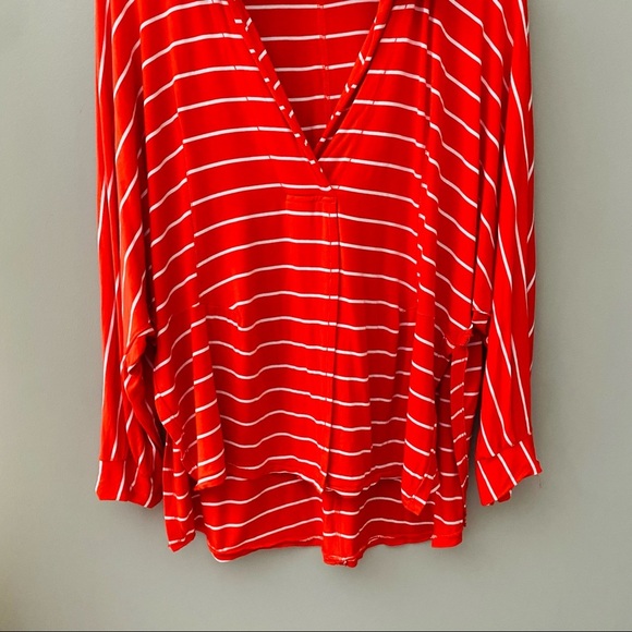 Free People Can't Fool Me Striped Top Red Sz Small - Picture 3 of 9
